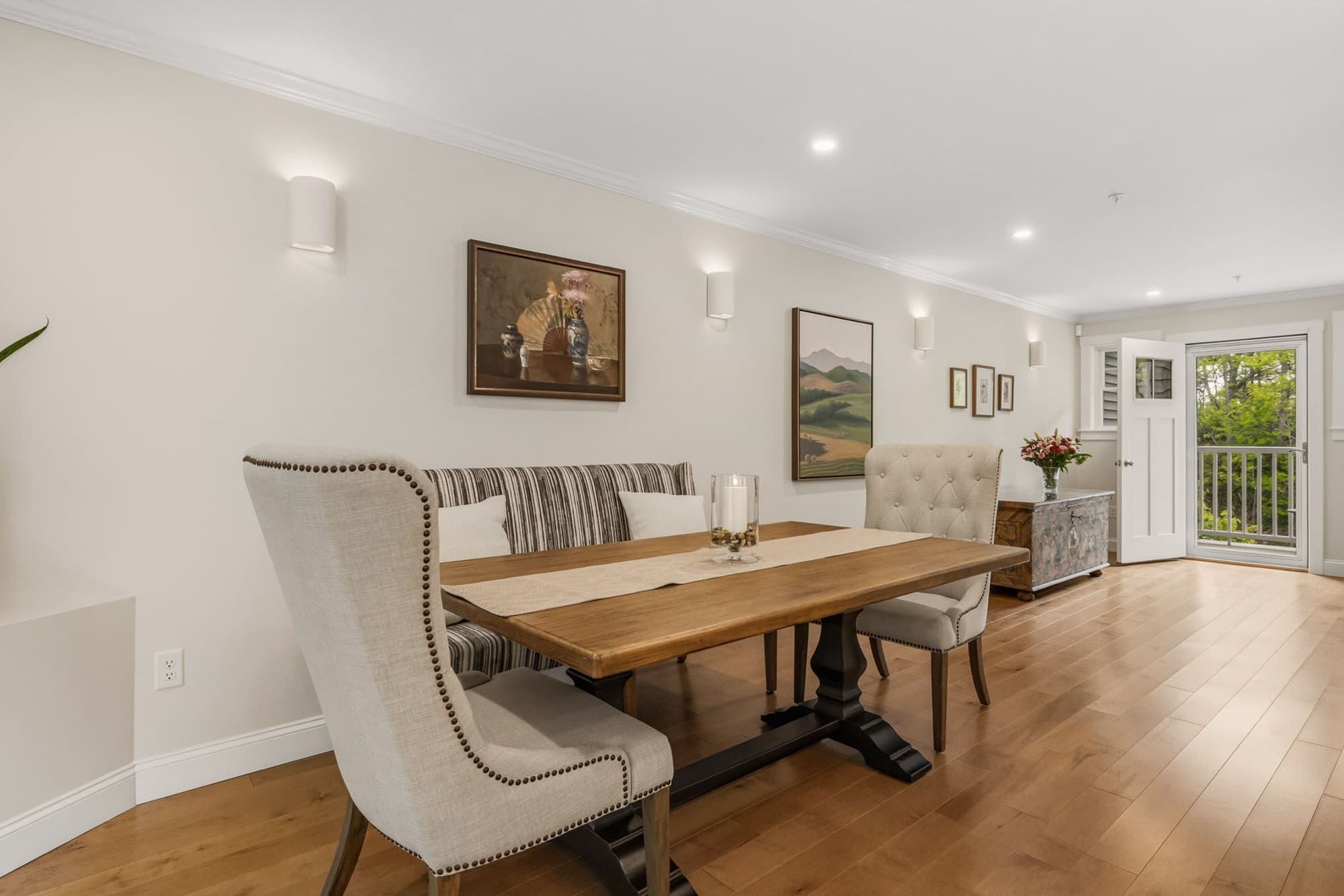Dining area open to the kitchen